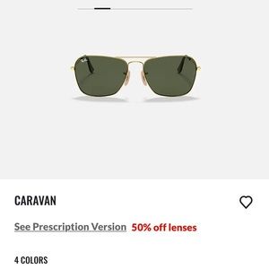 Ray-Ban Caravan Gold and Green Sunglasses